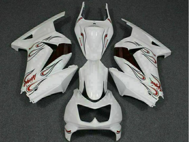 Blanc Rouge Carénage Kawasaki EX250 2008-2012