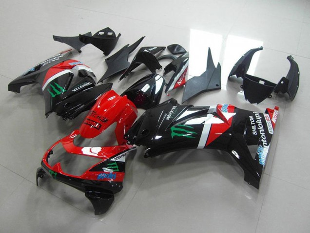 Rouge et Noir Monster Carénage Kawasaki ZX 250R 2008-2012 Rouge et Noir Monster Carénage Kawasaki ZX 250R 2008-2012