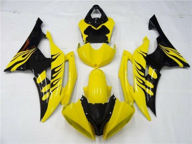 Jaune Noir Carénage Yamaha R6 2008-2016 Jaune Noir Carénage Yamaha R6 2008-2016