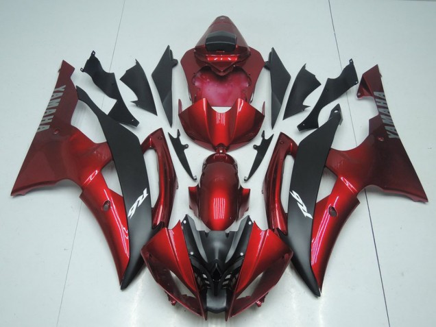 Rouge Bonbon et Noir Carénage Yamaha R6 2008-2016