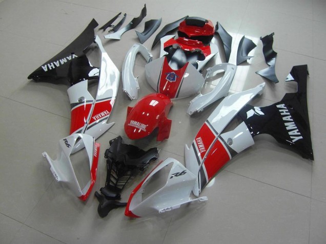Rouge Blanc Noir Carénage Yamaha R6 2008-2016