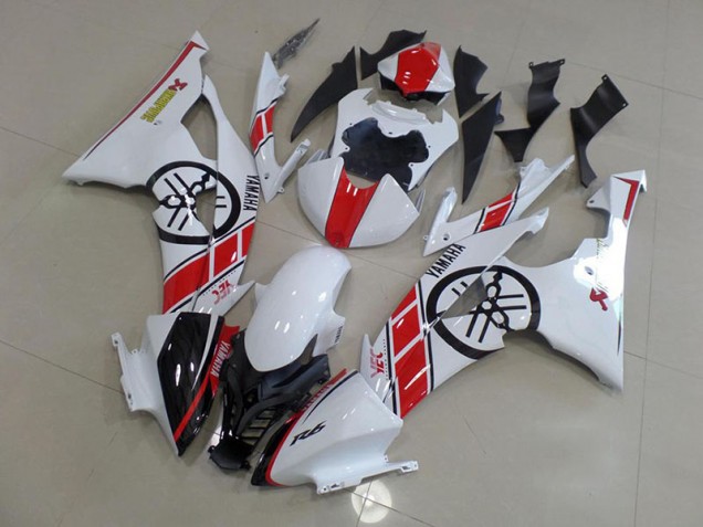 Blanc avec Big Yamaha Logo Carénage Yamaha R6 2008-2016