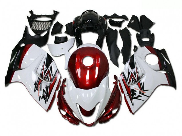 Blanc Rouge Carénage Suzuki GSXR 1300 Hayabusa 2008-2019 Blanc Rouge Carénage Suzuki GSXR 1300 Hayabusa 2008-2019