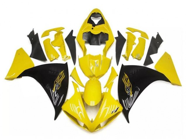 Jaune Noir Carénage Yamaha R1 2009-2011 Jaune Noir Carénage Yamaha R1 2009-2011