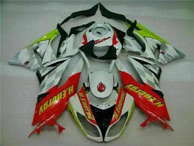 Blanc Rouge H. Énergie Carénage Kawasaki ZX6R 2009-2012 Blanc Rouge H. Énergie Carénage Kawasaki ZX6R 2009-2012