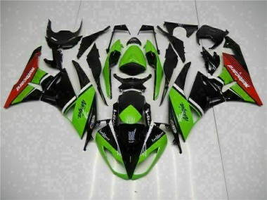Vert Noir Rouge Carénage Kawasaki ZX6R 2009-2012 Abordables