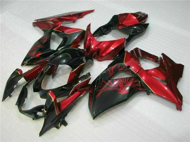 Rouge Flamme Noir Carénage Suzuki GSXR 1000 K9 2009-2016 Rouge Flamme Noir Carénage Suzuki GSXR 1000 K9 2009-2016