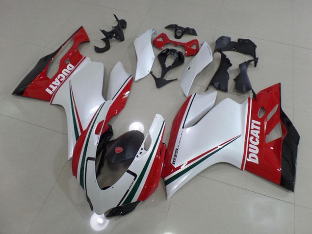 Blanc Rouge Carénage Ducati 1199 2011-2014 Blanc Rouge Carénage Ducati 1199 2011-2014