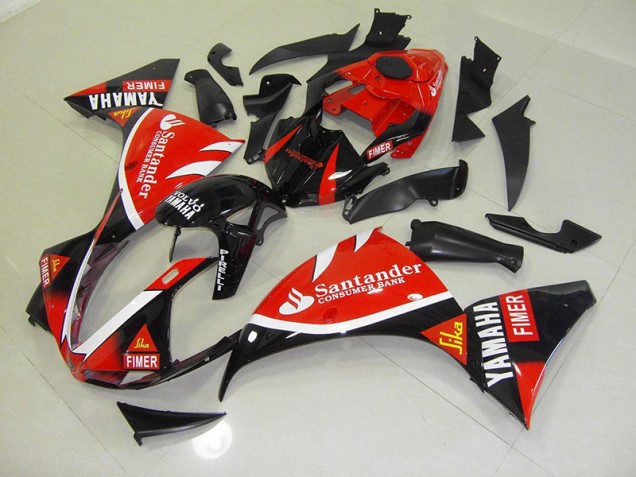 Rouge Noir Santander Carénage Yamaha R1 2012-2014
