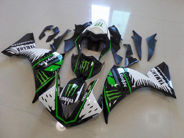 Blanc Vert Big Monster Carénage Yamaha R1 2012-2014 Blanc Vert Big Monster Carénage Yamaha R1 2012-2014