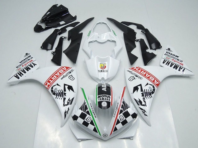 Blanc Noir Abrath Carénage Yamaha R1 2012-2014 Blanc Noir Abrath Carénage Yamaha R1 2012-2014