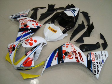 Blanc Noir Pepe Phone Carénage Yamaha R1 2012-2014 Abordables
