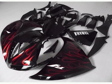 Rouge Noir Flamme Carénage Yamaha R1 2012-2014 Abordables