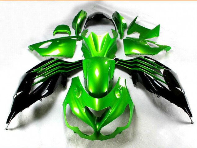 Noir Vert Carénages Kawasaki ZX14R ZZR 1400 2012-2021 Noir Vert Carénages Kawasaki ZX14R ZZR 1400 2012-2021