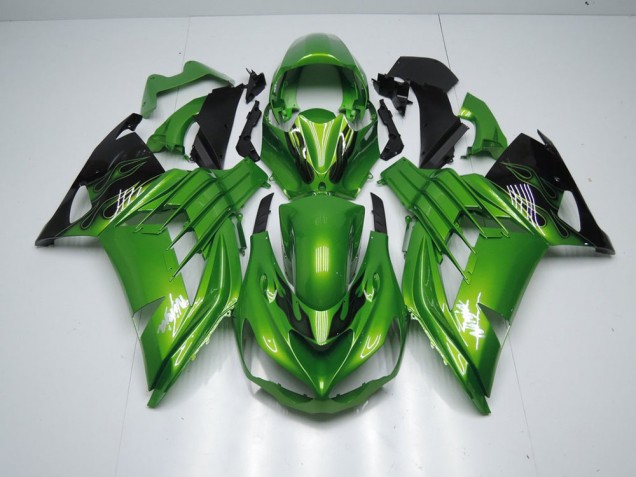 Vert Flamme Carénage Kawasaki ZX14R ZZR 1400 2012-2021 Vert Flamme Carénage Kawasaki ZX14R ZZR 1400 2012-2021