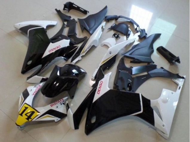 Noir Blanc Denso Rizoma 14 Carénage Honda CBR 500 RR 2013-2015 Noir Blanc Denso Rizoma 14 Carénage Honda CBR 500 RR 2013-2015