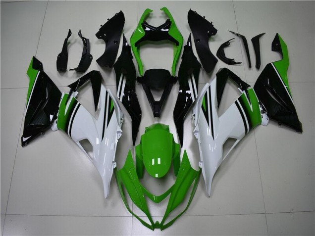 Vert Blanc Noir Carénage Kawasaki ZX6R 2013-2018