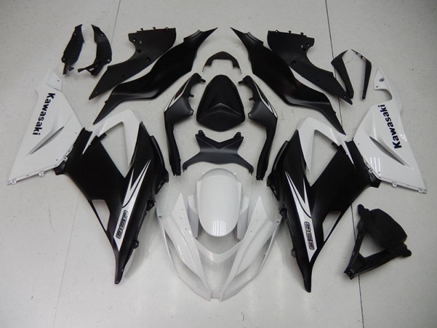 Noir Blanc Carénage Kawasaki ZX6R 2013-2018 Noir Blanc Carénage Kawasaki ZX6R 2013-2018
