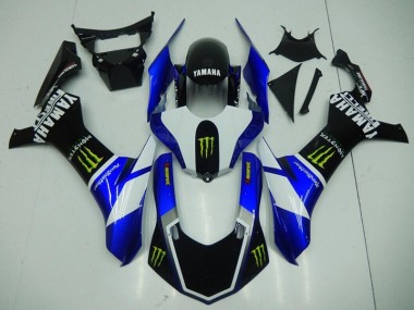 Noir Bleu Monster Carénage Yamaha R1 2015-2019 Abordables