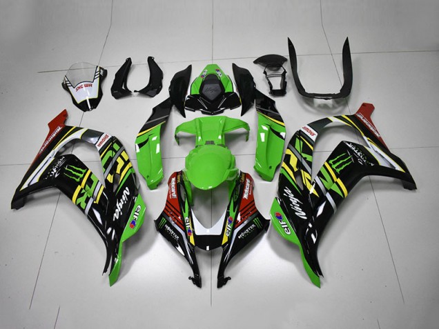 Vert Noir Rouge Ninja Monster Carénage Kawasaki ZX10R 2016-2019 Vert Noir Rouge Ninja Monster Carénage Kawasaki ZX10R 2016-2019
