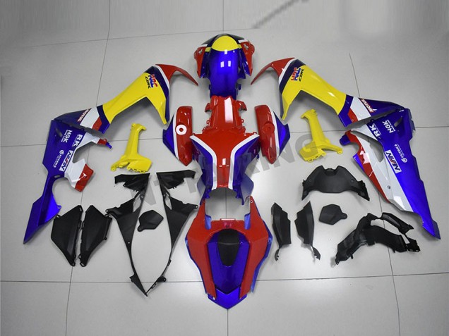 Bleu Jaune Rouge Carénage Honda CBR 1000 RR 2017-2023 Bleu Jaune Rouge Carénage Honda CBR 1000 RR 2017-2023